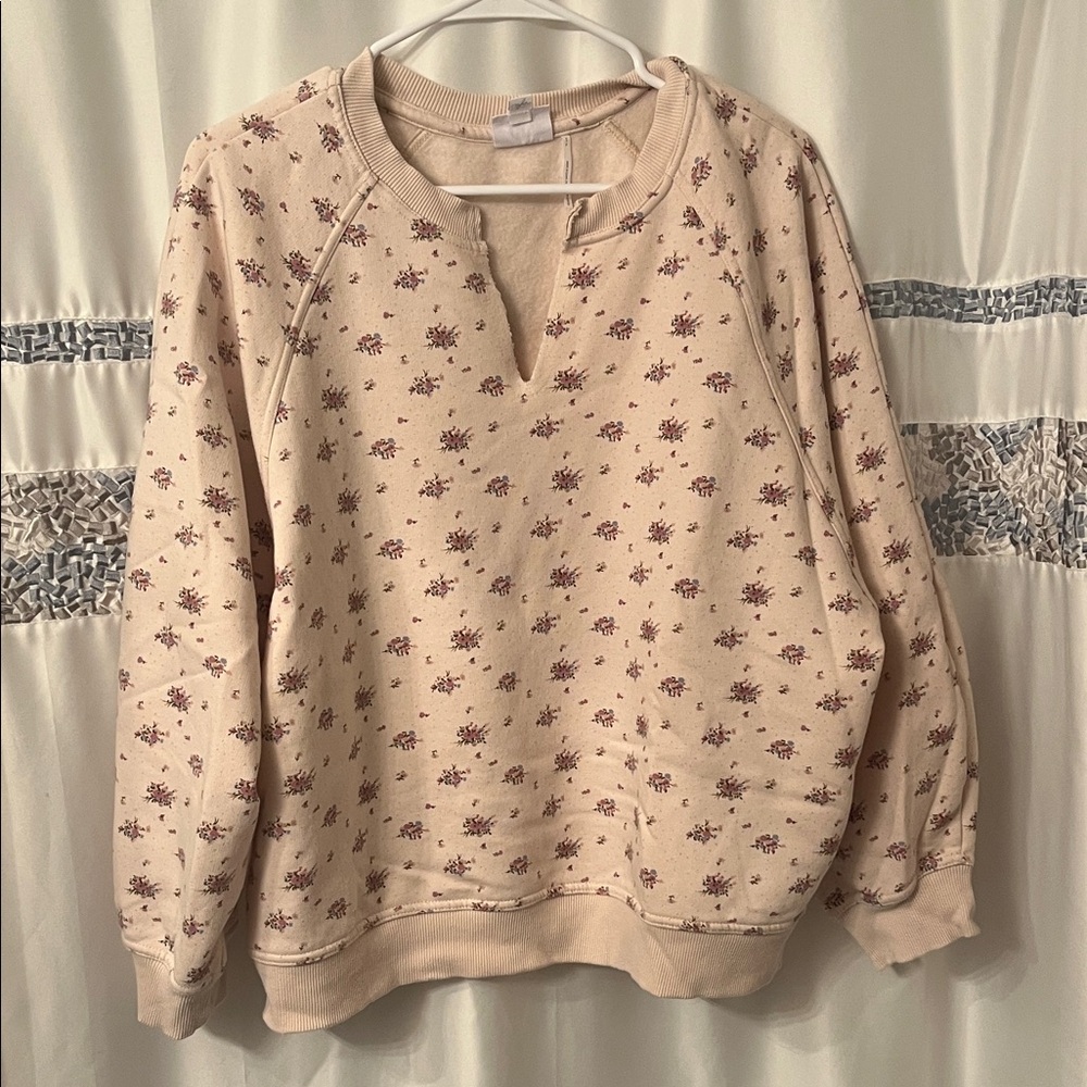 Urban Outfitters Cream Floral Women's Sweater